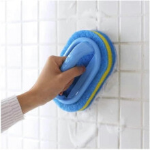 Cleaning Brush for Bathroom Kitchen Bathtube Toilet All Purpose Sponge Brush with Ergonomic Handle