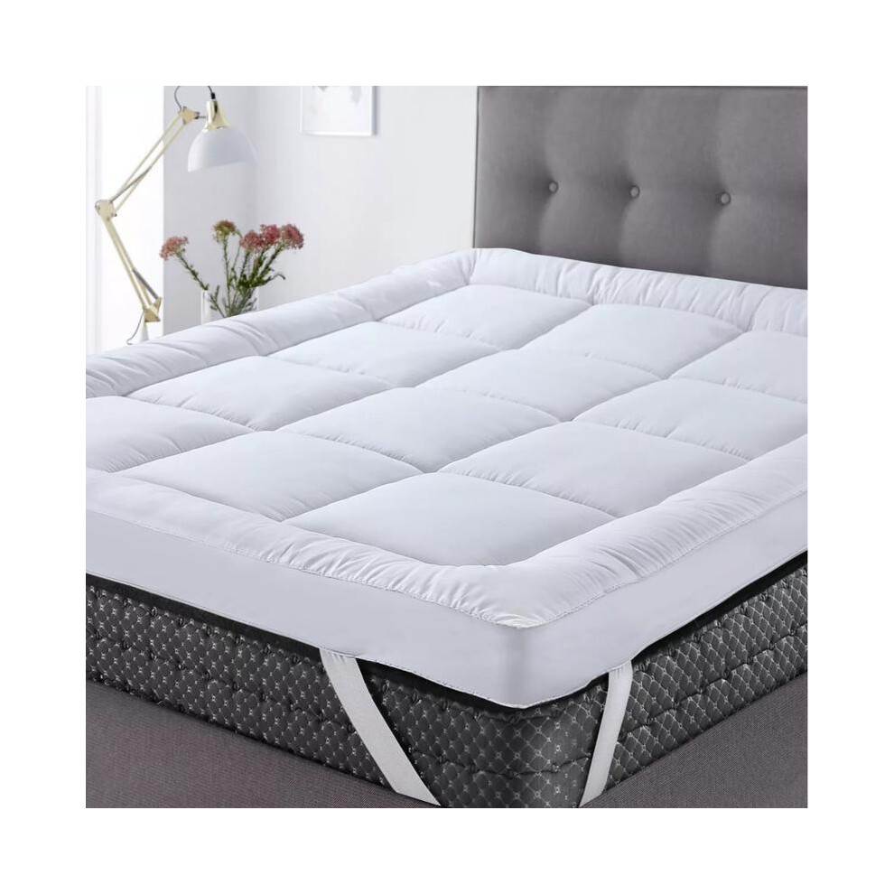 (Small Double) Premium Mattress Topper  4-Inch/10cm Extra Deep  Microfiber Hotel Quality Mattress Topper Super Soft and Fluffy Mattress Topper with Bo-image-OPC-PKQK6JD-NEW