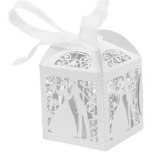 50x Pearly White Paper Gift Boxes for Wedding Favors Chocolates Candies,for Wedding Banquet Birthday Hen Party Engagement Party