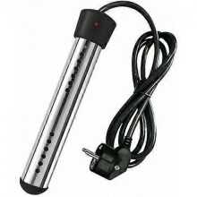 Electric water heater with immersion voltage, swimming pool water heater, portable water heater for ponds and buckets
