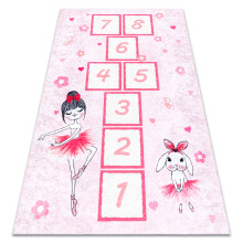JUNIOR 51828.802 Tapete amarelinha, bailarina para crianças antiderrapante - rosa 80x150 cm