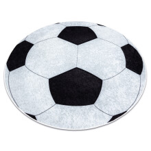 JUNIOR 51553.802 cercle Tapete futebol para crianças antiderrapante - preto / branco círculo 160 cm