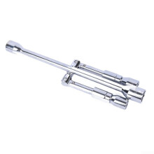 14-Inch Foldable Tire Iron Heavy-Duty Steel Socket Wrench For Automotive Repairs Comfort Grip Handle Space-Saving Design