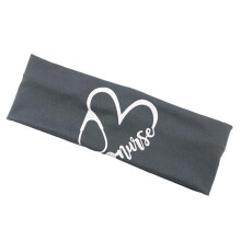 Unisex Nurse Button Headband Milk Silk Fabric Gray Color Stethoscope Heart Print Ear Protection Headwrap