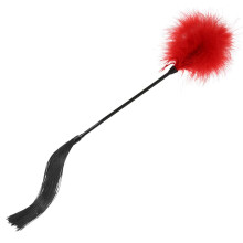 Multifunctional Erotic Sex Feather Silicone Soft Whip Red - Adult Teasing Tool, Silicone Handle, Feather Style