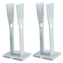 Kitchen Glove Stand Holder 2-Piece Set Drying Rack With Towel Storage Hole, Drain Outlet, Detachable Base Storage Stand
