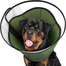 Stop Licking Protective Collar For Dogs - Large/Medium E-Collar, Wound Care, Medical Dog Cone, Adjustable Plastic