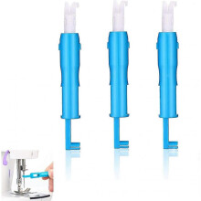 3-Piece Needle Threader, Sewing Machine Needle Inserter, Quick Sewing Machine Threader Tool, (Blue)