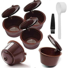 5-Pack Reusable Coffee Capsules with Mesh Filter Cup for Dolce Gusto Machine Refill Capsule Box