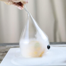 Glass Display Dome Cloche For Smoking Cocktails And Desserts, Clear Glass Smoke Infuser Lid, Bar Accessory Decoration