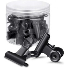 30 Piece Push Pin Clips, Bulldog Clips with Thumb Nails for School Art Projects on Cork Board (Black)