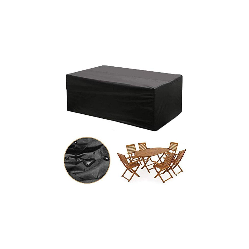 Outdoor Furniture Waterproof Weather Shroud Dinette Rectangular Cover UV Stabilizer Straps Gray 200x160x70 CM-image-OPC-PKQMQH8-NEW