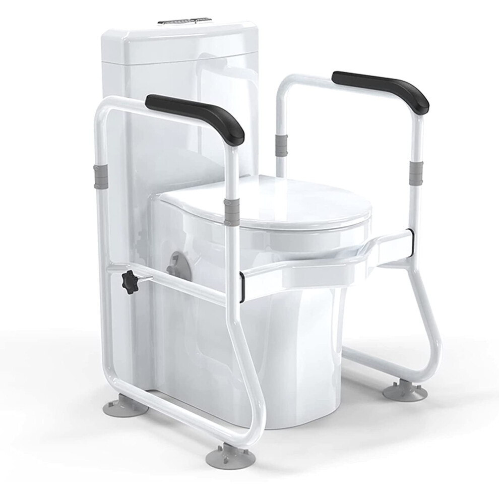 Toilet Handrail Stand Alone Height-Width Adjustable Toilet Frame 300lbs Weight Capacity For Disabled Elderly Pregnant