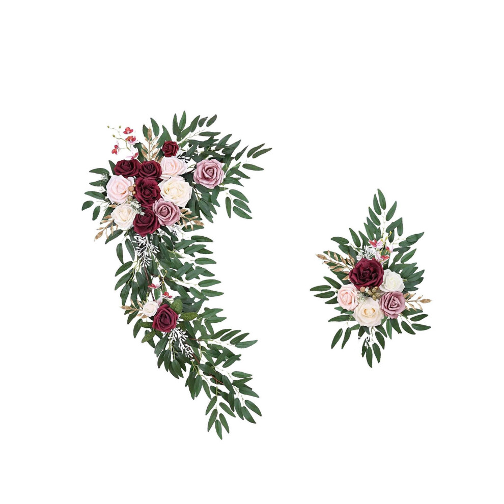 (Red) Artificial Green Arch Wedding Floral Decoration Home Leaves Party-image-OPC-PKQMVFQ-NEW