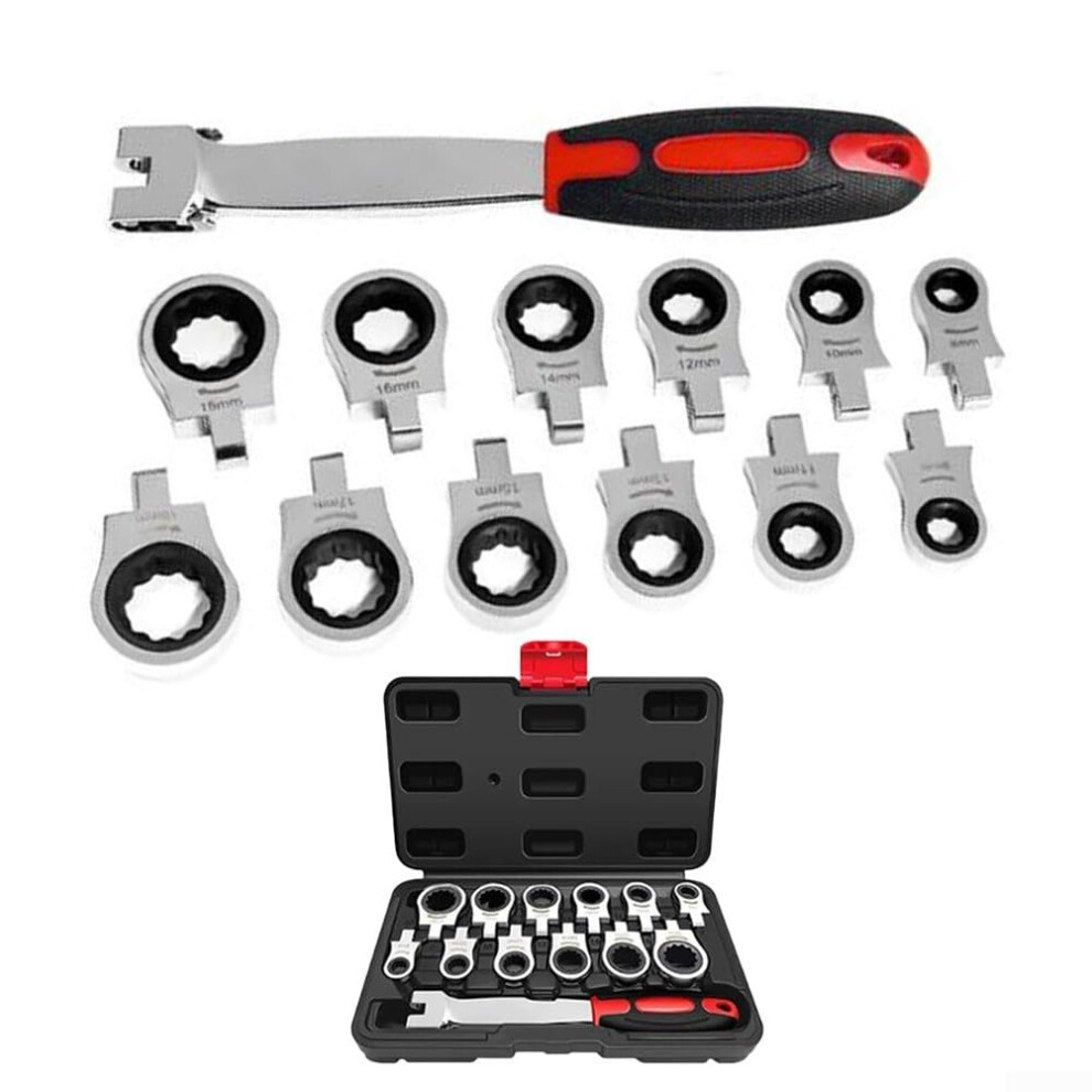 Ratcheting Wrench Set - 13-Piece Interchangeable-Head Combination Wrenches For Diy Car Repair 9084446069921
