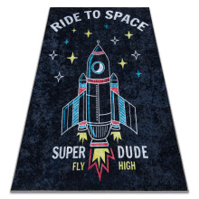 JUNIOR 52069.801 Tapete Foguete espacial para crianças antiderrapante - preto 200x290 cm