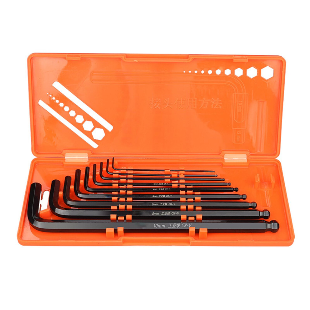 Hex Key Wrench 9-Piece Metal Allen Wrench Set, L-Type Hex Keys, Allen Spanners 9393856937936