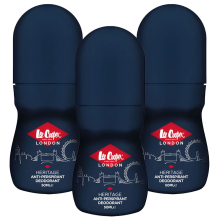 (Heritage) 3 x 50ml Lee Cooper Anti-perspirant Roll On Deodorant
