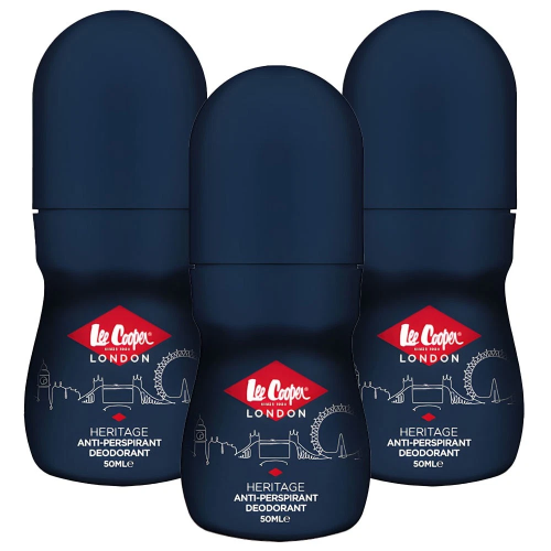 Lee Cooper (Heritage) 3 x 50ml Lee Cooper Anti-perspirant Roll On Deodorant