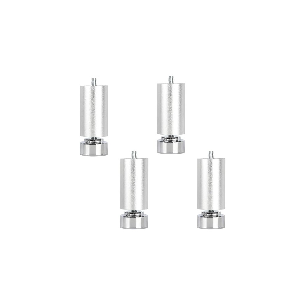 Bed Leg Screw Pack Of 4, Adjustable Round Metal Feet, M10 Thread, Silver 15Cm, For Tv Cabinets, Beds, Sofas 9393856938483