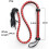 Long Black And Red Training Whip, Leather Training Whip, Leather Multi-Functional Whip, Model Q 3