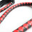 Long Black And Red Training Whip, Leather Training Whip, Leather Multi-Functional Whip, Model Q 5