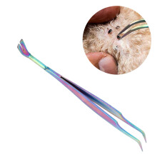 Stainless Steel Pet Tweezers 2-in-1 Flea Remover for Dogs Cats