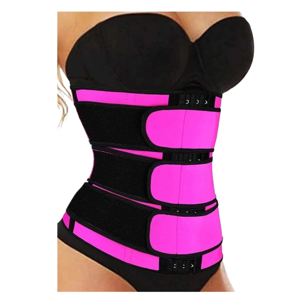 Lumbar Support Belt For Back Pain, Adjustable Back Brace, Waist Trainer Shaperwear, Tummy Control, Pink, XXXXXX-Large