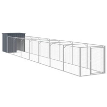 Nicho para cachorro com cercado - 110 x 813 x 110 cm - Aço galvanizado - Cor antracite - Uso externo