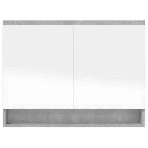 Armário com espelho - HELLOSHOP26 - 80x15x60 cm - MDF cinza - 3 compartimentos - USB integrado 2