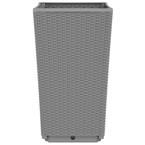 Jardinières - HELLOSHOP26 - Lot de 4 - Polypropylène - Aspect rotin - 32,5 x 32,5 cm 1