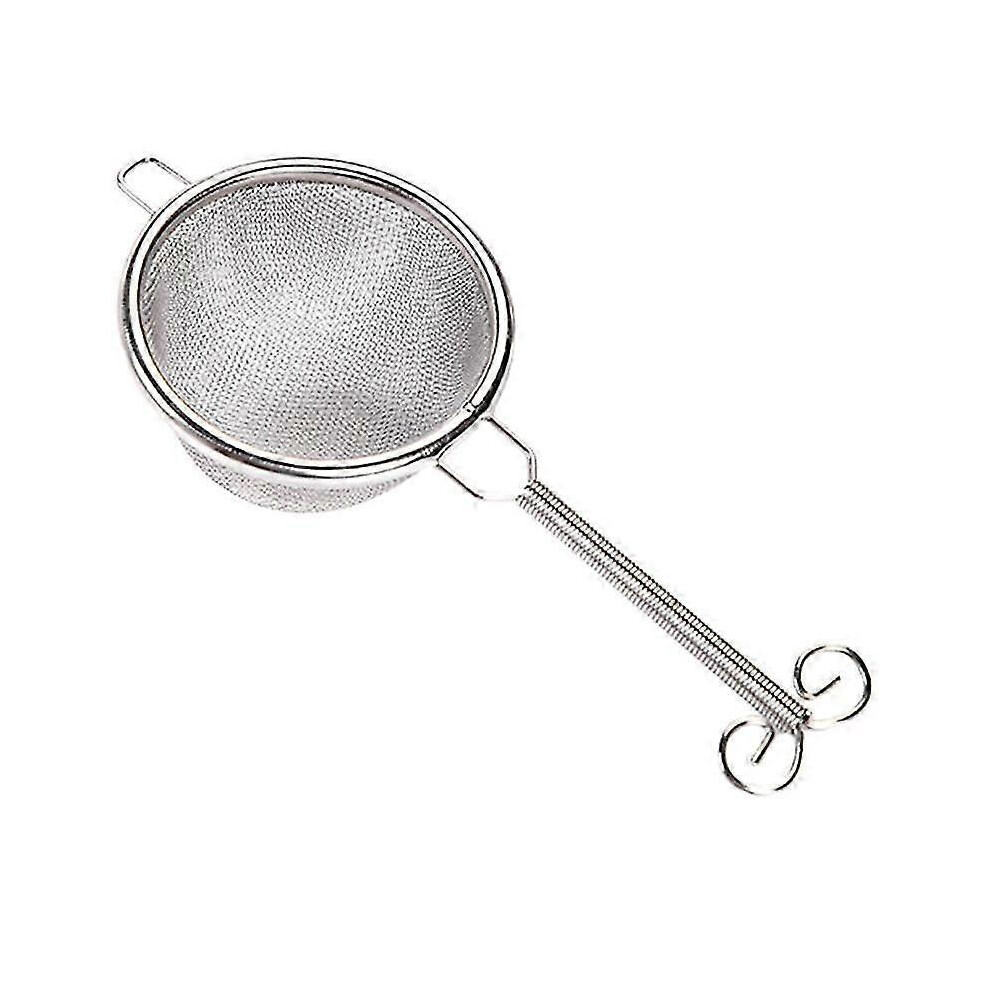 (Silver) Heat Resistant Tea Strainer Handmade Fine Mesh Portable Non-Stick Stainless Steel Tea Leaf Filter