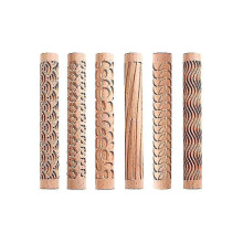 Pcs Wooden Clay Modeling Roller Kit, Textured Rolling Pin, Wooden Handle, Pottery Tools