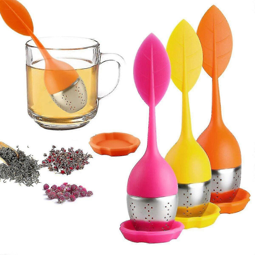 3-piece silicone tea infuser, stainless steel strainer