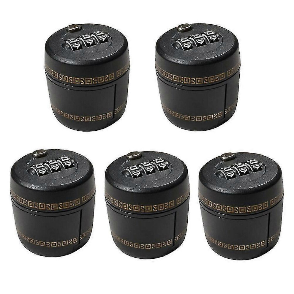 Set of 5 combination locks with password for vacuum preservation of wine, alcohol, whiskey