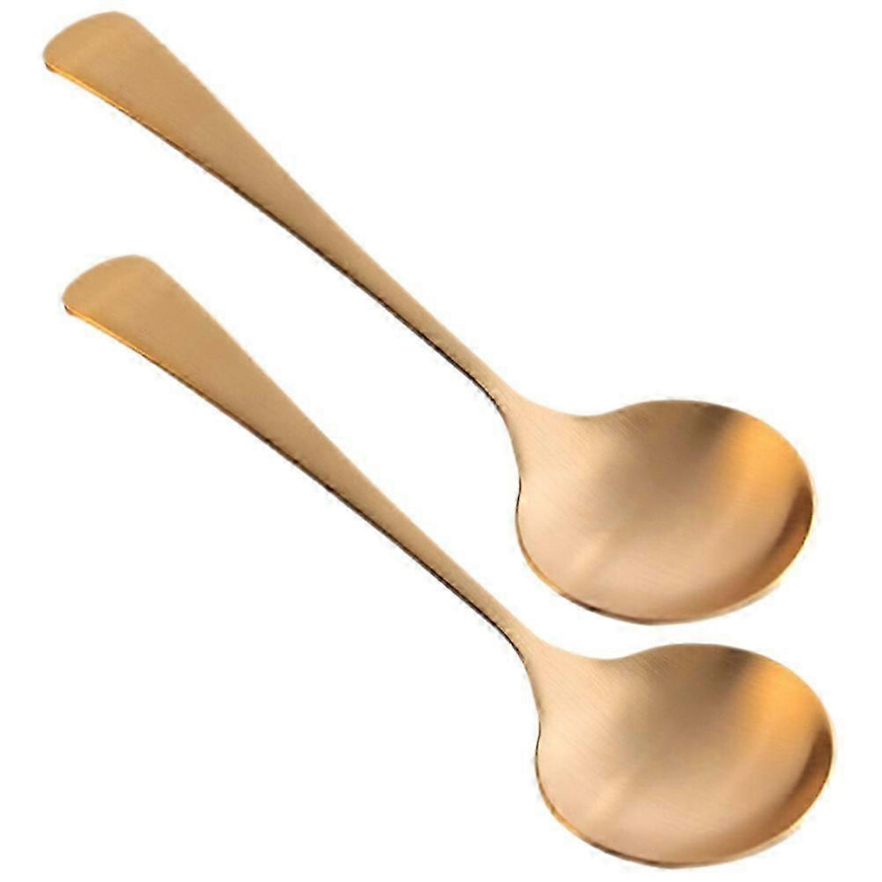 Set of 2 decorative brass porridge spoons