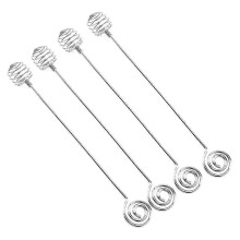 Set of 4 metal coffee stirrers for mixing honey and drinks