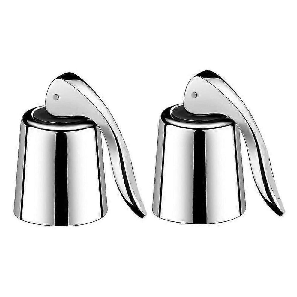 Set of 2 stainless steel red wine bottle stoppers