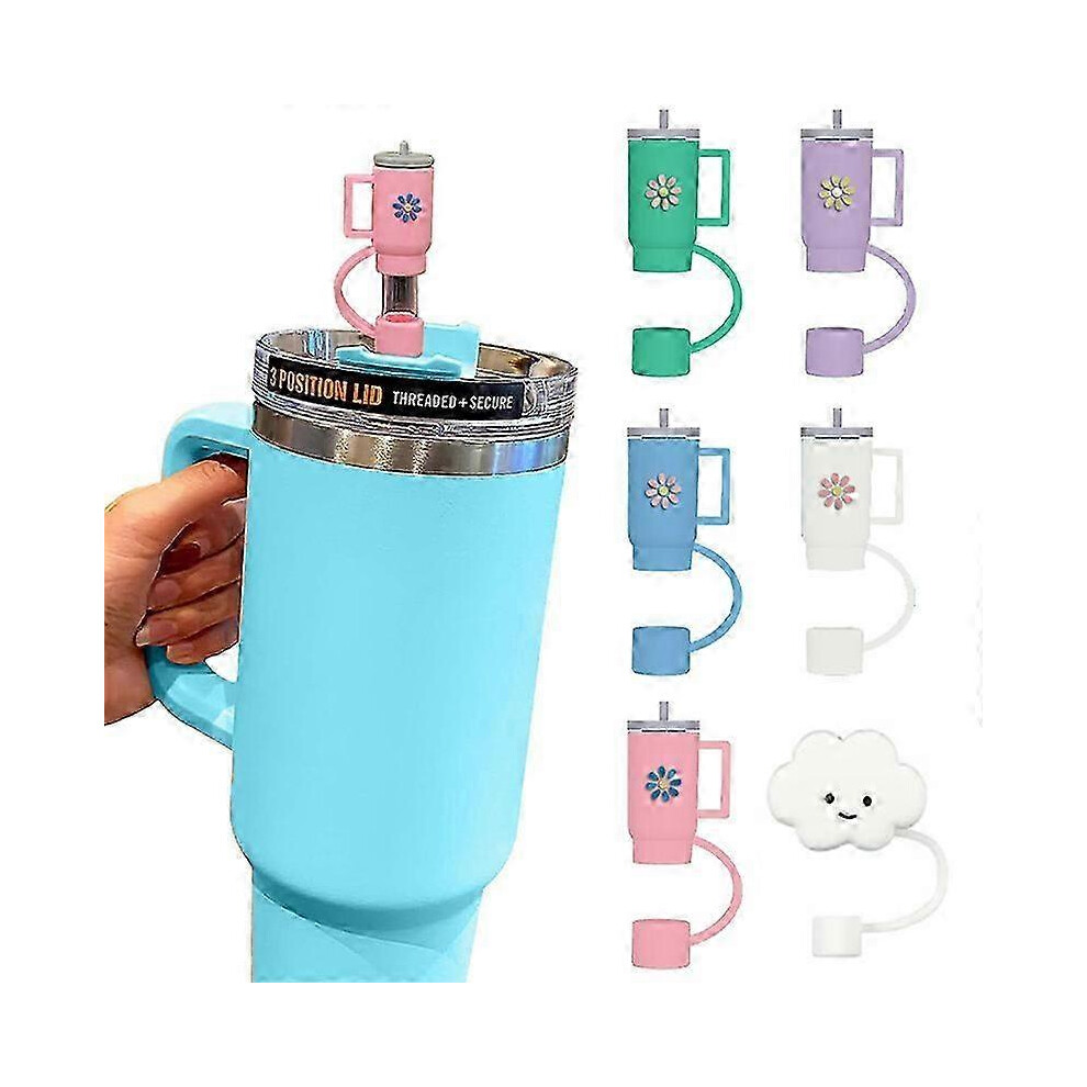 Pack Stanley Cup Silicone Straw Lids, 1cm Diameter, Dustproof, Fits 30oz and 40oz Tumblers with Handle.