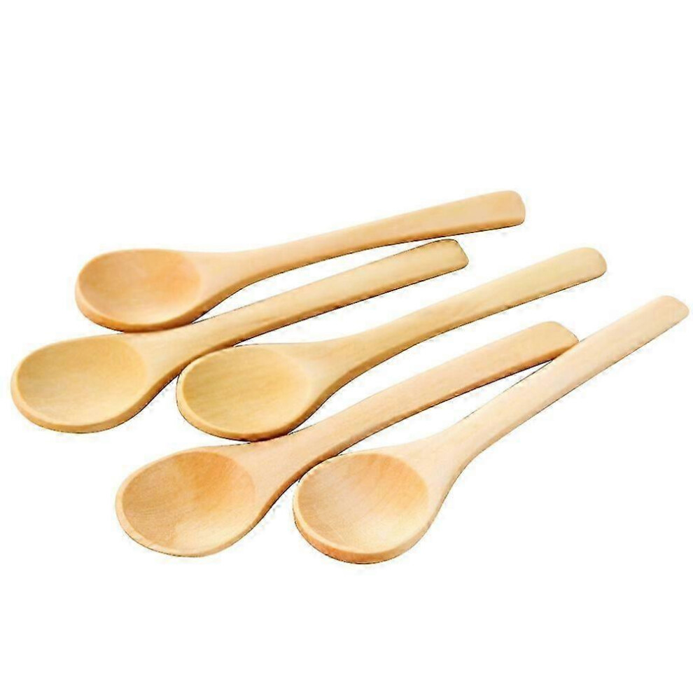 10 Pcs Wooden Soup Spoons Seasoning Honey Dessert Health Tableware
