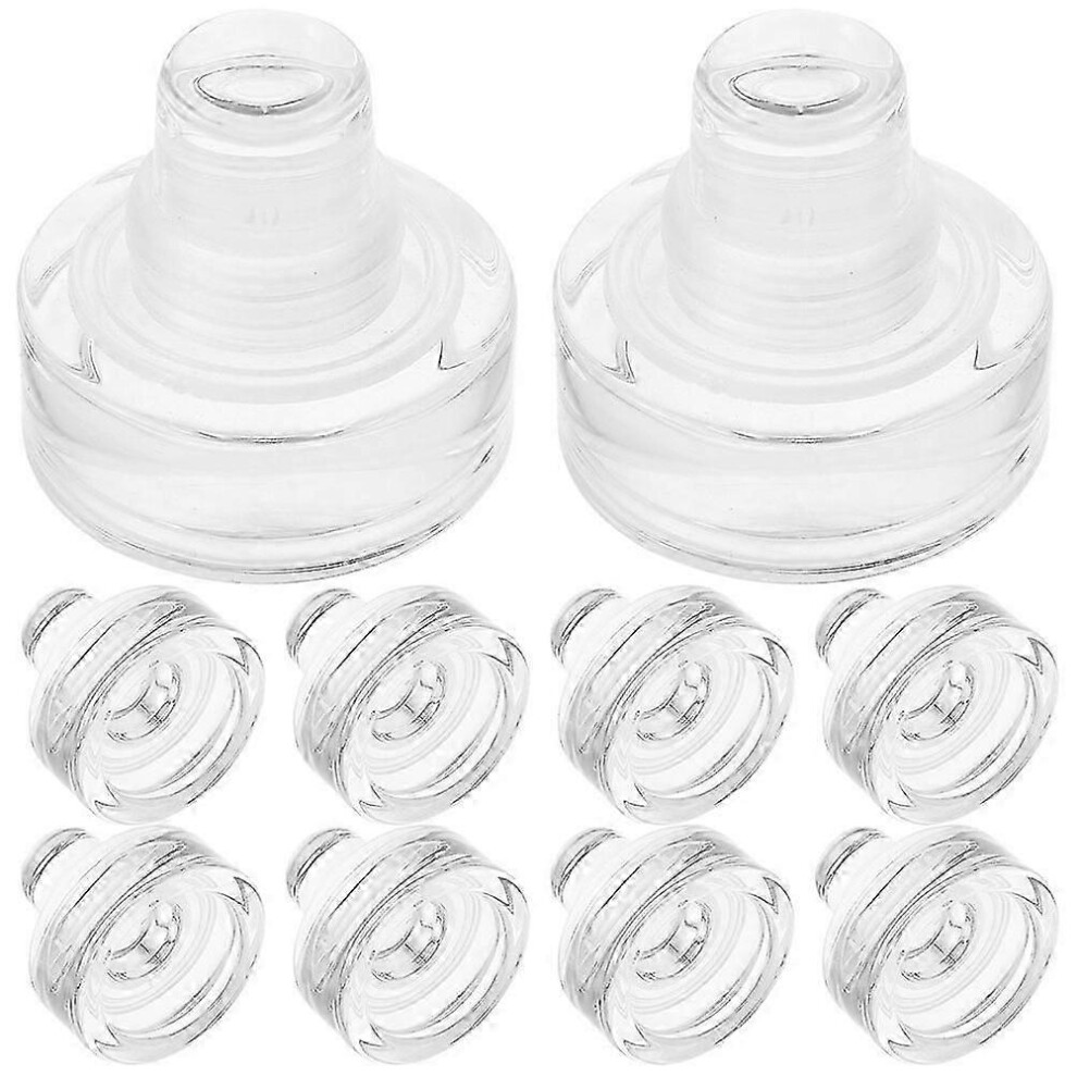 Set of 10 glass stoppers for wine and beer bottles