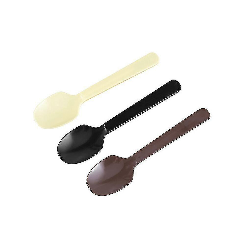 100 Pcs Mini Disposable Plastic Spoons, Cake Spoons, Ice Spoons, Dessert Spoons, Three Colors (As Pictured) Cream