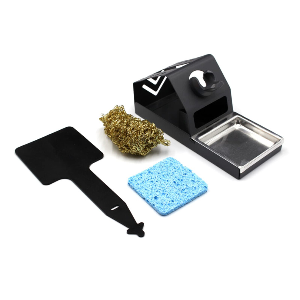 Compact- Soldering Iron Holder T12 Soldering Station Stand With Tip Cleaning Brass-Coil And Cleaning Sponge 4 Pc Tips 9393856940738