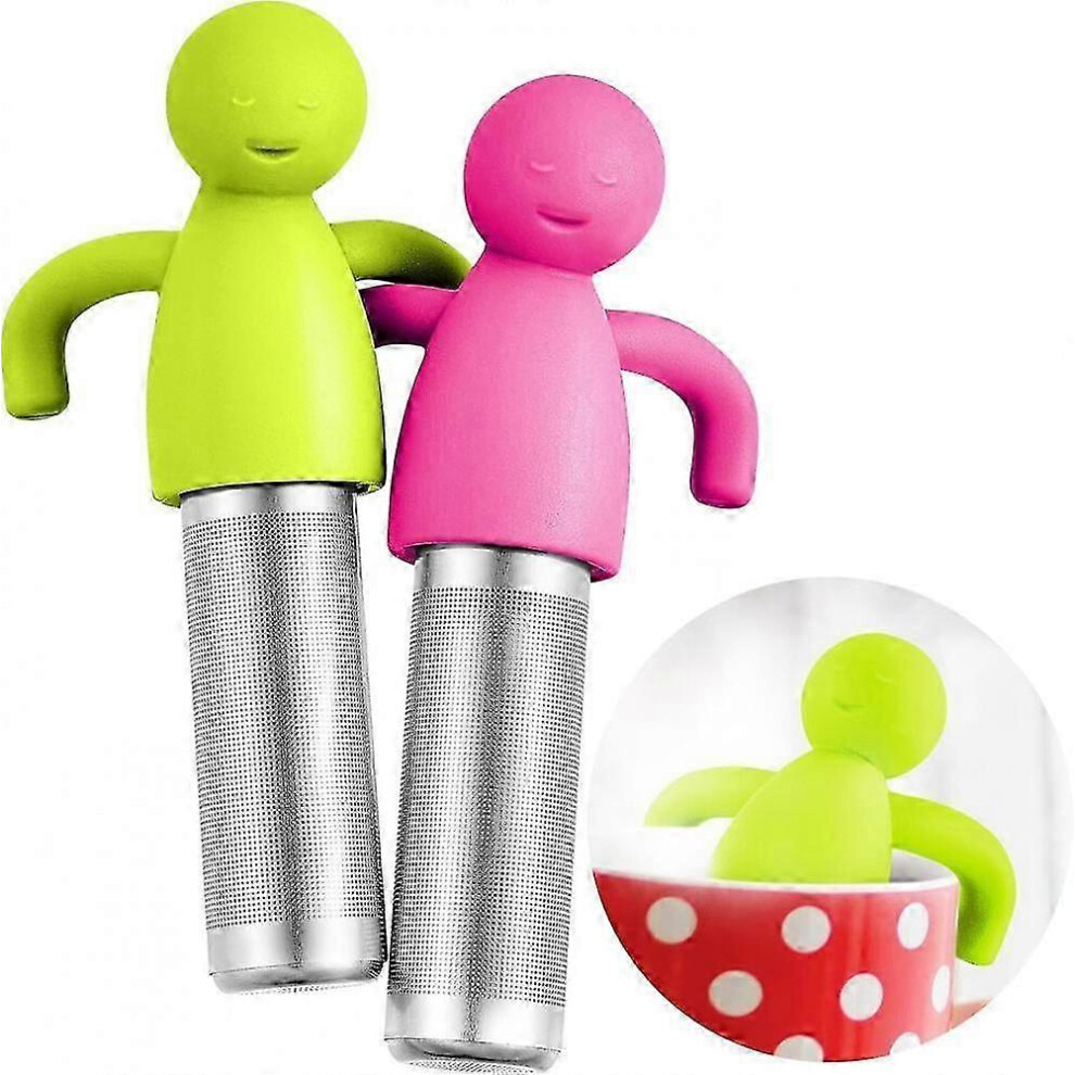 Pack Stainless Steel Tea Infuser for Loose Leaf Tea, Fine Mesh Tea Strainer, Ball Tea Filter, Tea Diffuser, Infuser for Teacups, Teapots (Green, Pink)