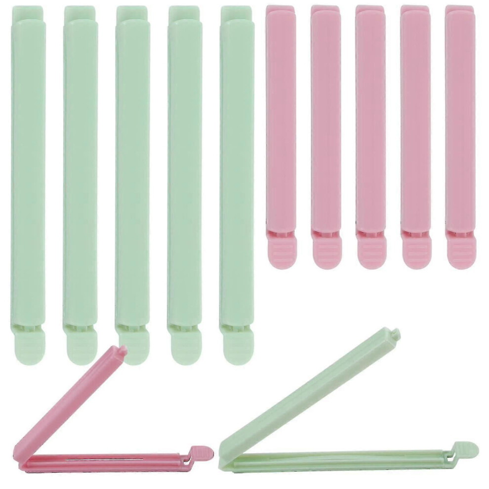 10 Pack Reusable Plastic Food Clips Colorful Food Storage Tongs for Snacks, Coffee, Home, Kitchen, Camping (4.7 inch, 5.9 inch)