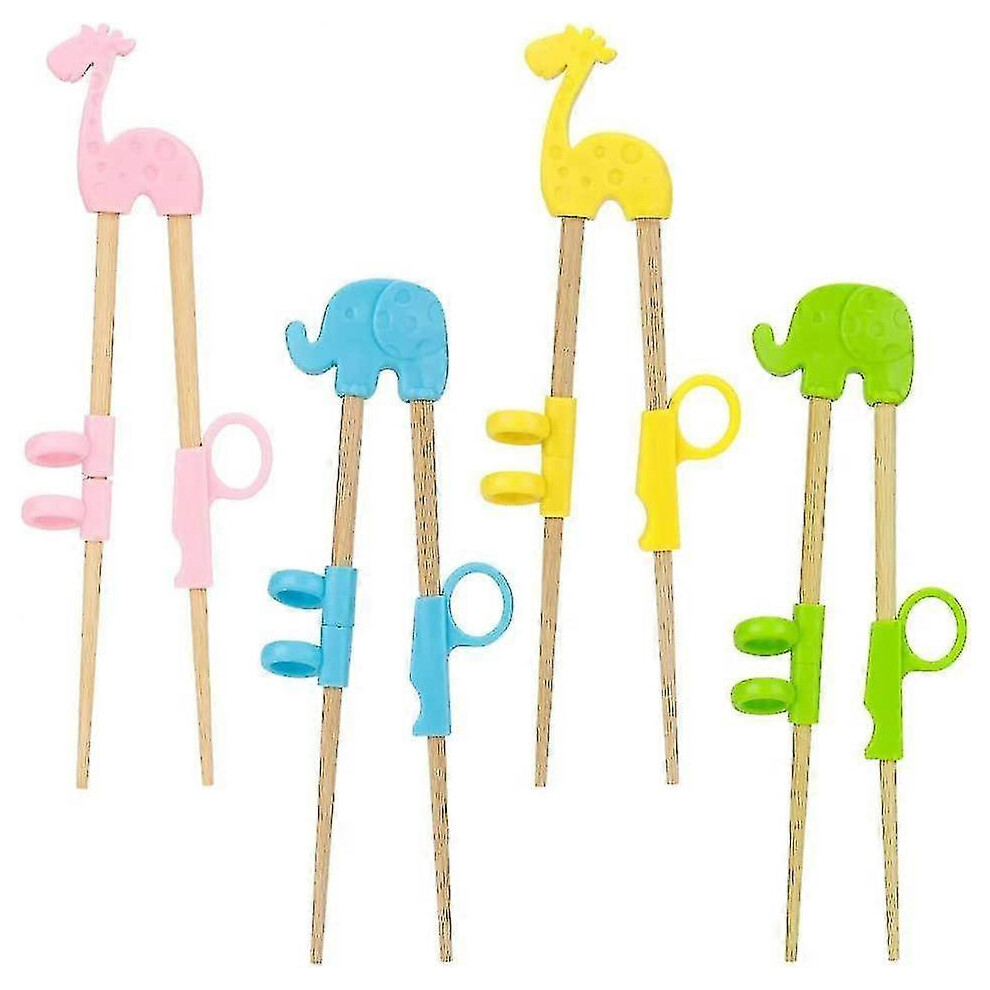 Kids Chopsticks, 4 Pairs Training Chopsticks, Reusable Chopsticks for Kids