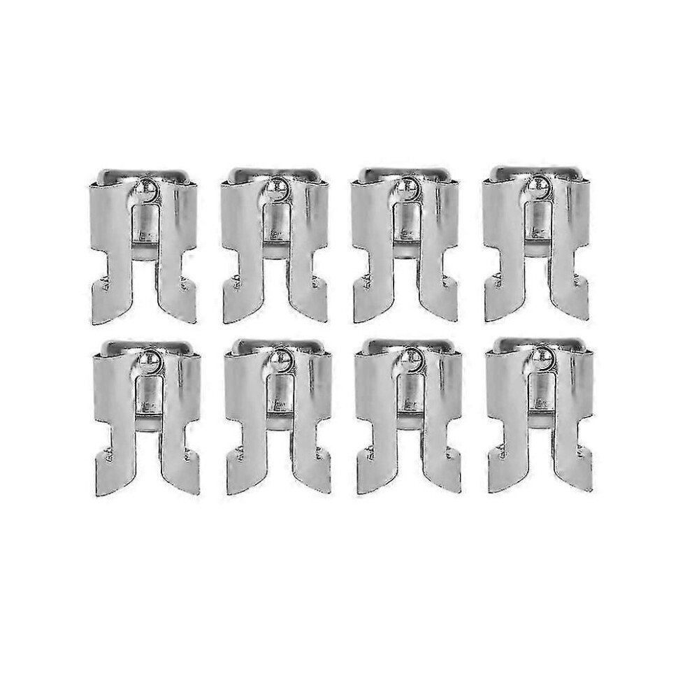 Set of 8 Stainless Steel Champagne Stoppers with Food Grade Silicone - Leak Proof