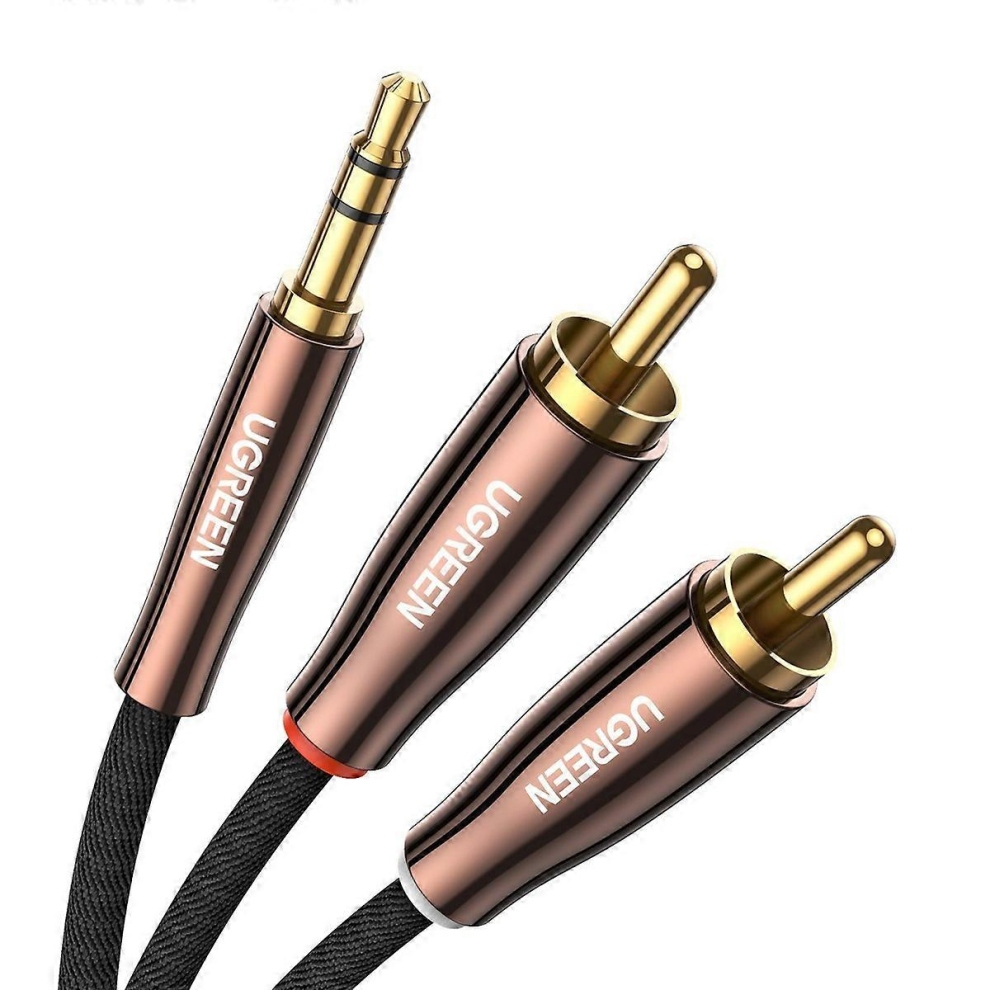 Ugreen 80848 3-Meter Hi-Fi Sound Quality 3.5Mm To 2Rca Male Reversible Stereo Audio Adapter Rca Cord 7057162218678