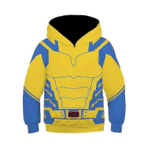 Deadpool & Wolverine Kids Boys Hooded Sweatshirt Casual Long Sleeve Hoodies Loose Pullover TopsYellow4-5 Years