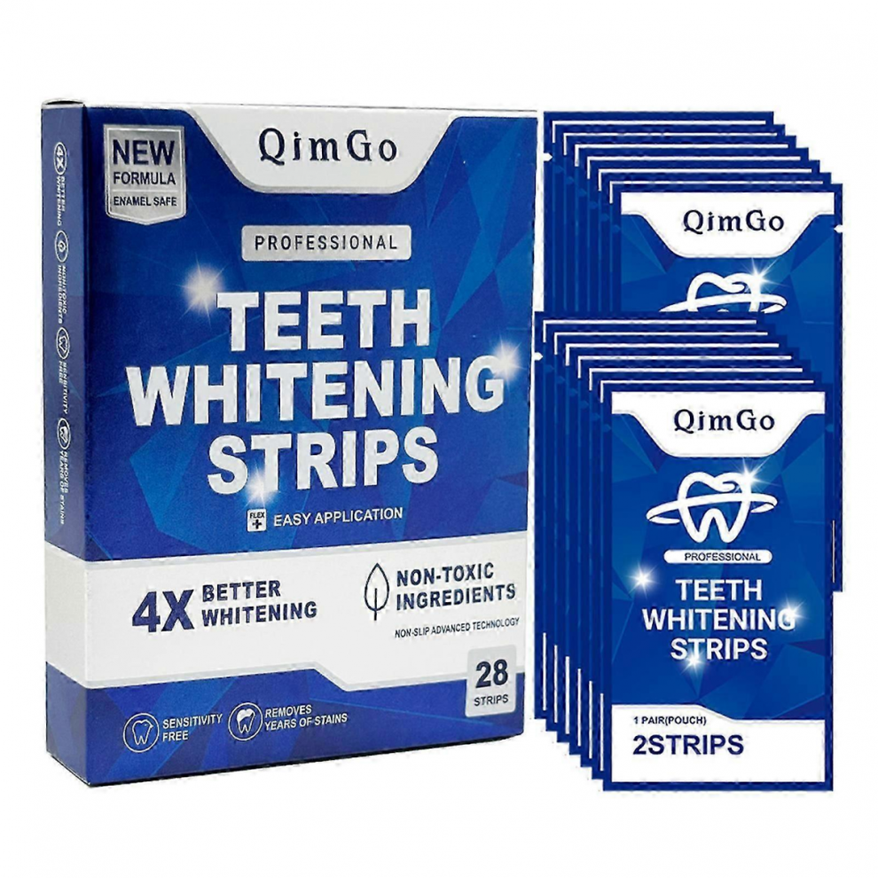Professional Teeth Whitening Strips Non-Sensitive Mint Flavor Teeth Whitening Kit Advanced 3D Teeth Whitener Strips Tooth Whitening28 Strips